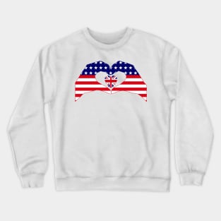 We Heart USA & UK Patriot Flag Series Crewneck Sweatshirt